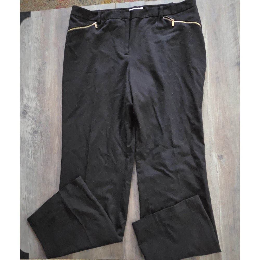 Calvin Klein Black Zip Pocket Straight Leg Career Pants Women Size 14 Workwear